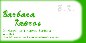 barbara kapros business card